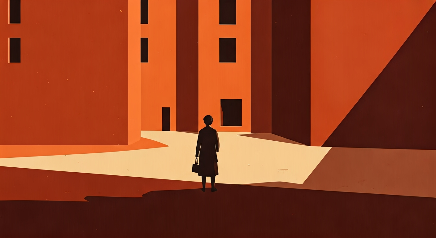 A collection of geometric shapes (squares, circles, triangles) attempting to fit into a single, rigidly defined square hole, with some shapes clearly not fitting or being forced. The scene conveys a sense of misalignment and forced categorization.